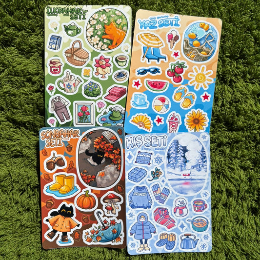 Mevsimler Sticker Sayfaları Seti